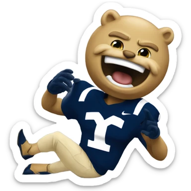 Notre dame mascot smacking the penn state mascot  sticker