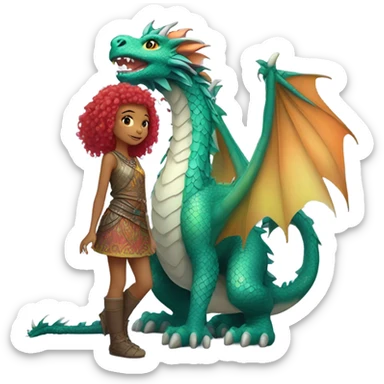 girl dragon sticker
