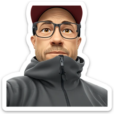 boy in hat under sky sticker