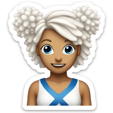 White cheerleader with pom-poms sticker