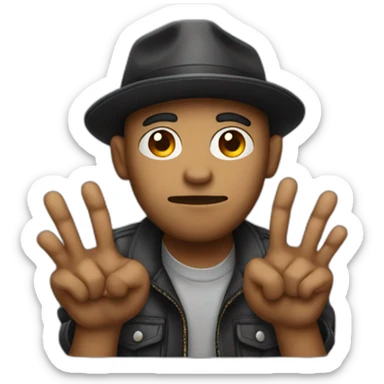 Gangster with four fingers sticker