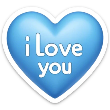 Blue heart either the words I Love You Ry sticker