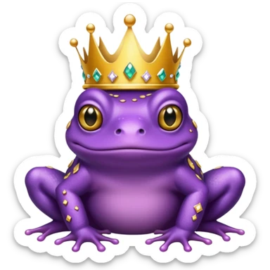 purple frog in royal outfit and  sticker