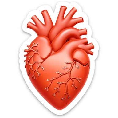 Coral color heart sticker