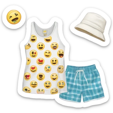 aesthetic pajama tank top and shorts sticker