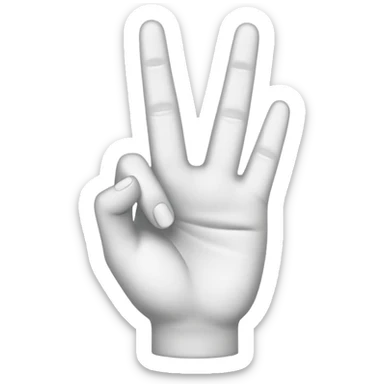 Solid White color Shh finger and hand emoji sticker