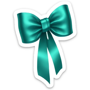 Metallic teal bow sticker