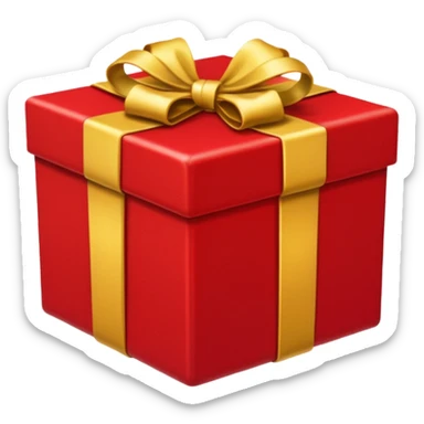 rococó caja de regalo rojo con dorado sticker