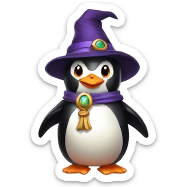 penguin mage cute little sticker