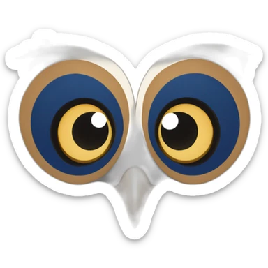 Barn Owl wearing blue and white striped shirt sticker