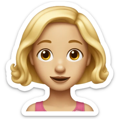 blonde girl with freckles and weenie dog sticker