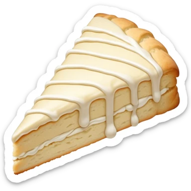vanilla scone triangle shape with frosting drizzled over the t  sticker