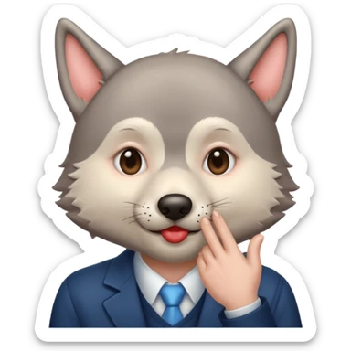 Mr. Wolf sending a kiss sticker