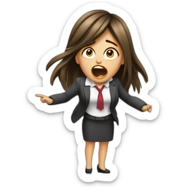 Girl scream on her boss at work sticker