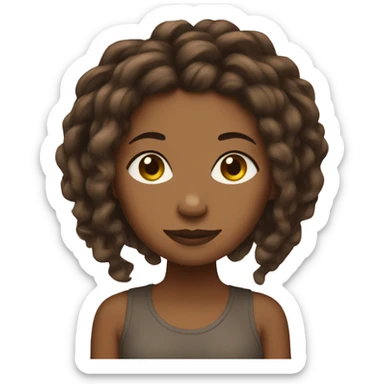 brown girl with locs  sticker