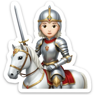 Renaissance princess knight on horse sticker
