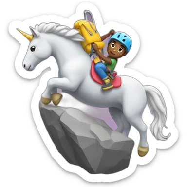 unicorn rock climber sticker