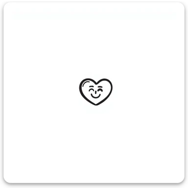 hand-drawn doodle of a heart with a smiling face sticker