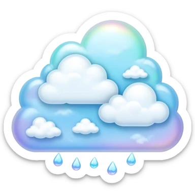 Cute Kawaii Pastels Iridescent Blue Pale Aesthetic Scenery Deco sticker