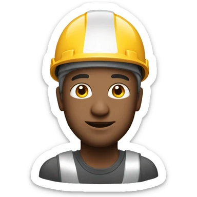 photorealistic man with a construction helmet  sticker