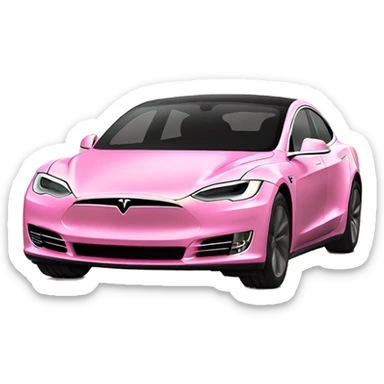 Pink Tesla  sticker