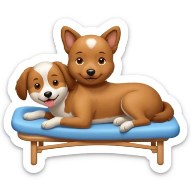 dog getting massage sticker