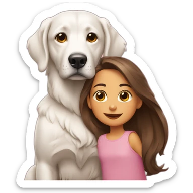 perrita blanca con su hija sticker