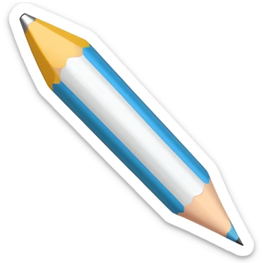 white colored pencil with a sharp tip sticker