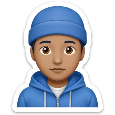 a crip wearing blue sticker