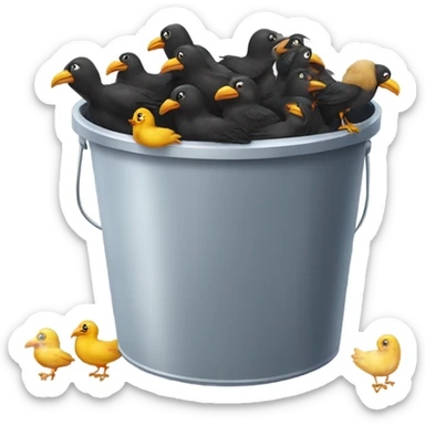 Bucket of beaks and feet sticker