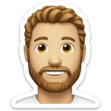 white guy with brown hair and beard sticker