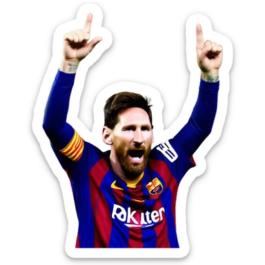 messi prime con contra el bernabeubarba celebrando  sticker
