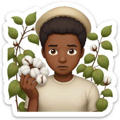 Slave not happy about picking cotton sticker