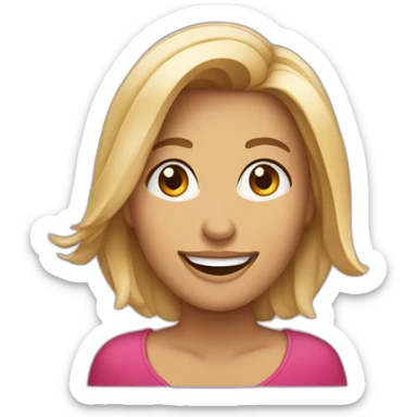 femme avec la bouche (le sourire) a l’envers  sticker