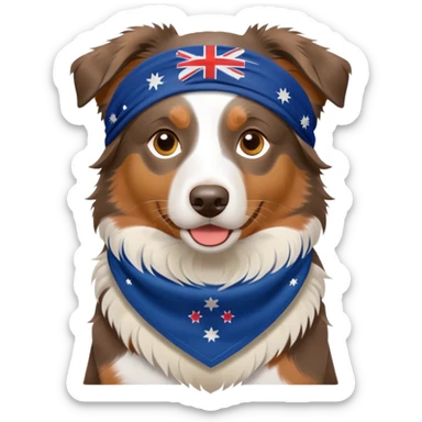 Australian shepherd with bandana sticker