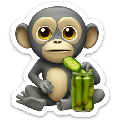 Monkeys eating pickles sticker