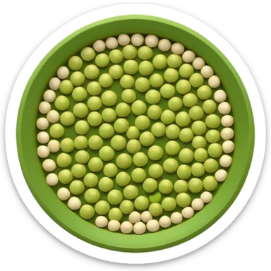 dried split peas, loose scatter, soft matte surface, muted green to yellow-green, smooth, round-edged, slightly flattened, clean natural break, no extras, apple emoji style, soft lighting, transparent background, emoji scale sticker
