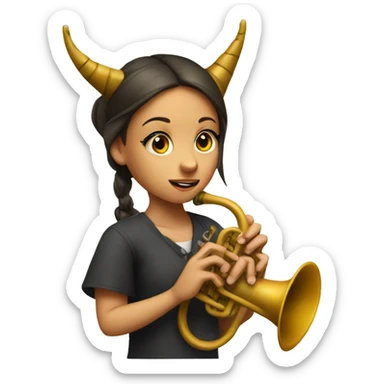 A girl with a horn and on top of her written XI sticker