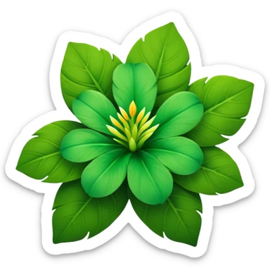 Tropical green flower sticker