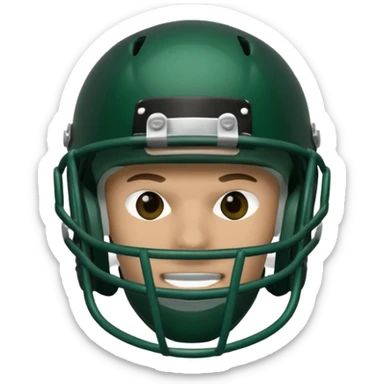 College football player helmet in dark green color  sticker