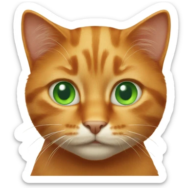 Ginger cat with green eyes sticker