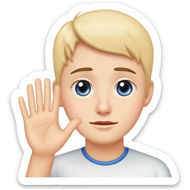 teary face waving goodbye sticker