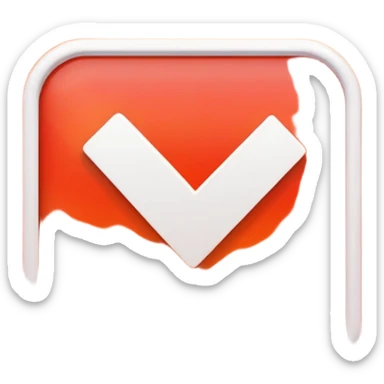 a checkbox with a white checkmark over top of a red to orange gradient backround checkbox sticker