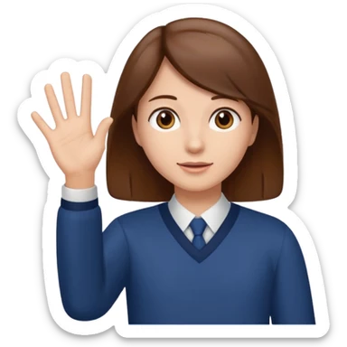 student raising hand to ask a question sticker