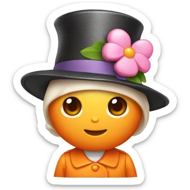 hello kitty emoji orange with hat sticker