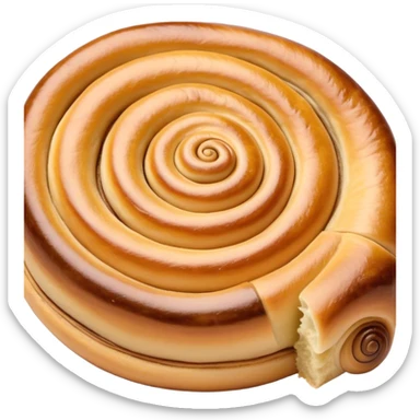 Cinematic delicate escargot pastry, spiral shape with layers of buttery dough, caramelized edges, rich golden-brown tones, elegant and inviting. sticker