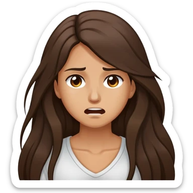 brunette tan and long hair in pain sticker