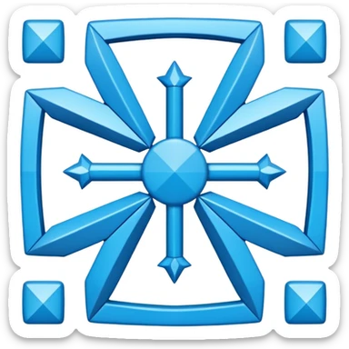 simplified iconic Chakana Andean cross blue color sticker