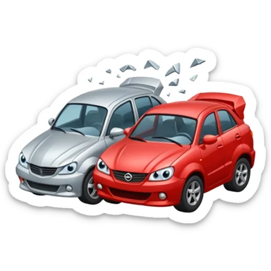 dos autos chocando sticker