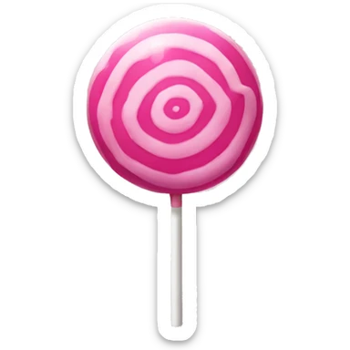a pink, spherical and slightly transparent lollipop, just the object itself sticker